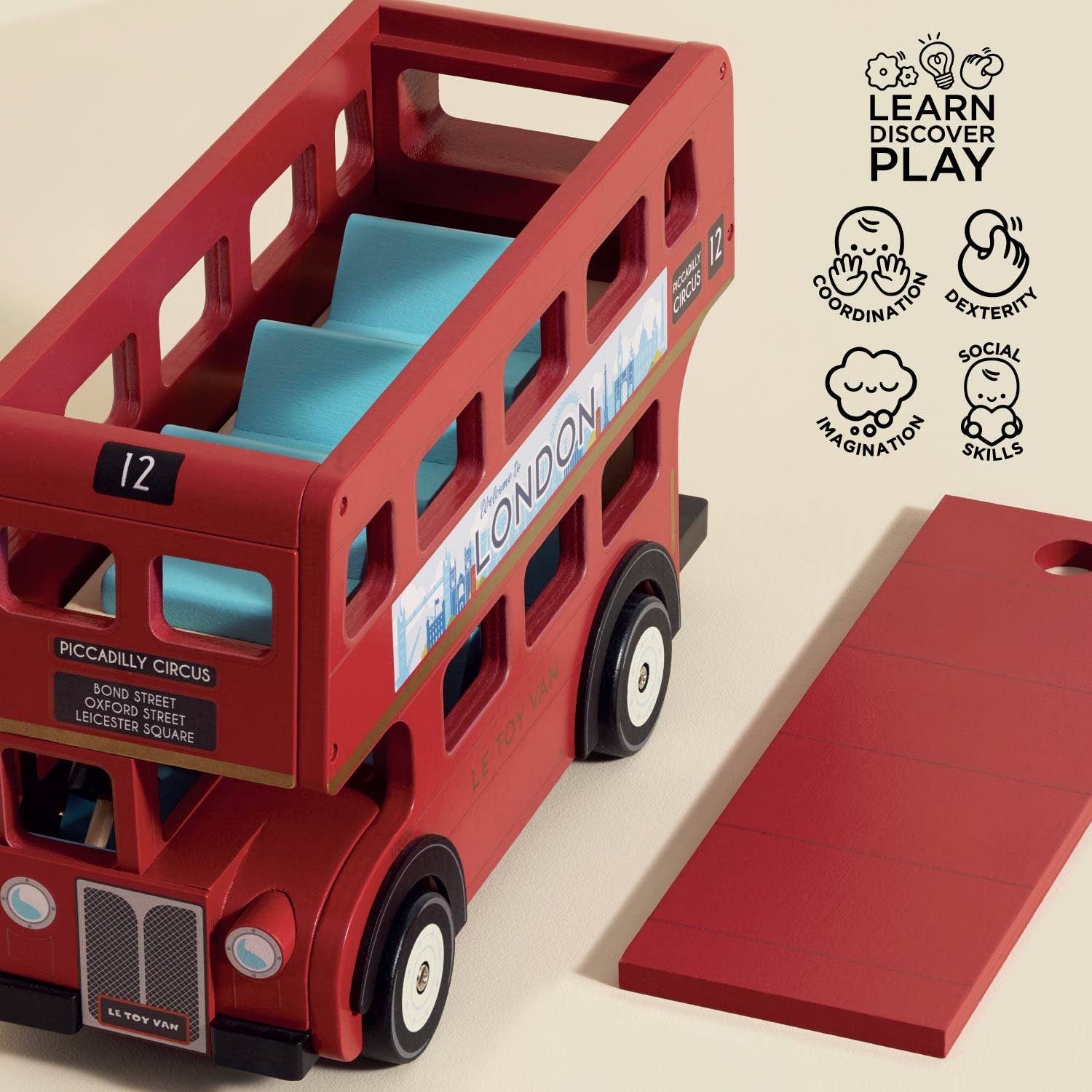 Classic Wooden London Bus Toy | Tollers – TollersToys