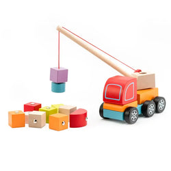 Wooden Crane Truck Colourful