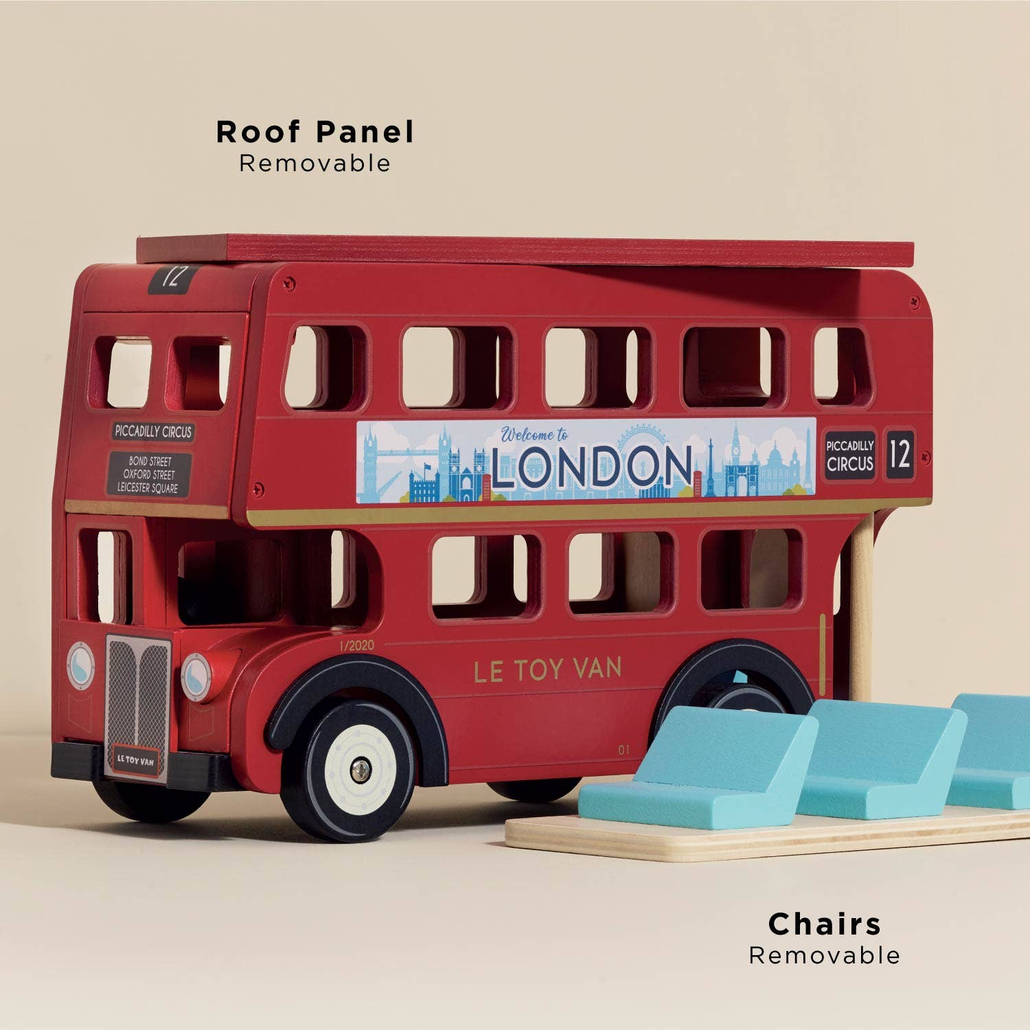 Classic Wooden London Bus Toy | Tollers – TollersToys