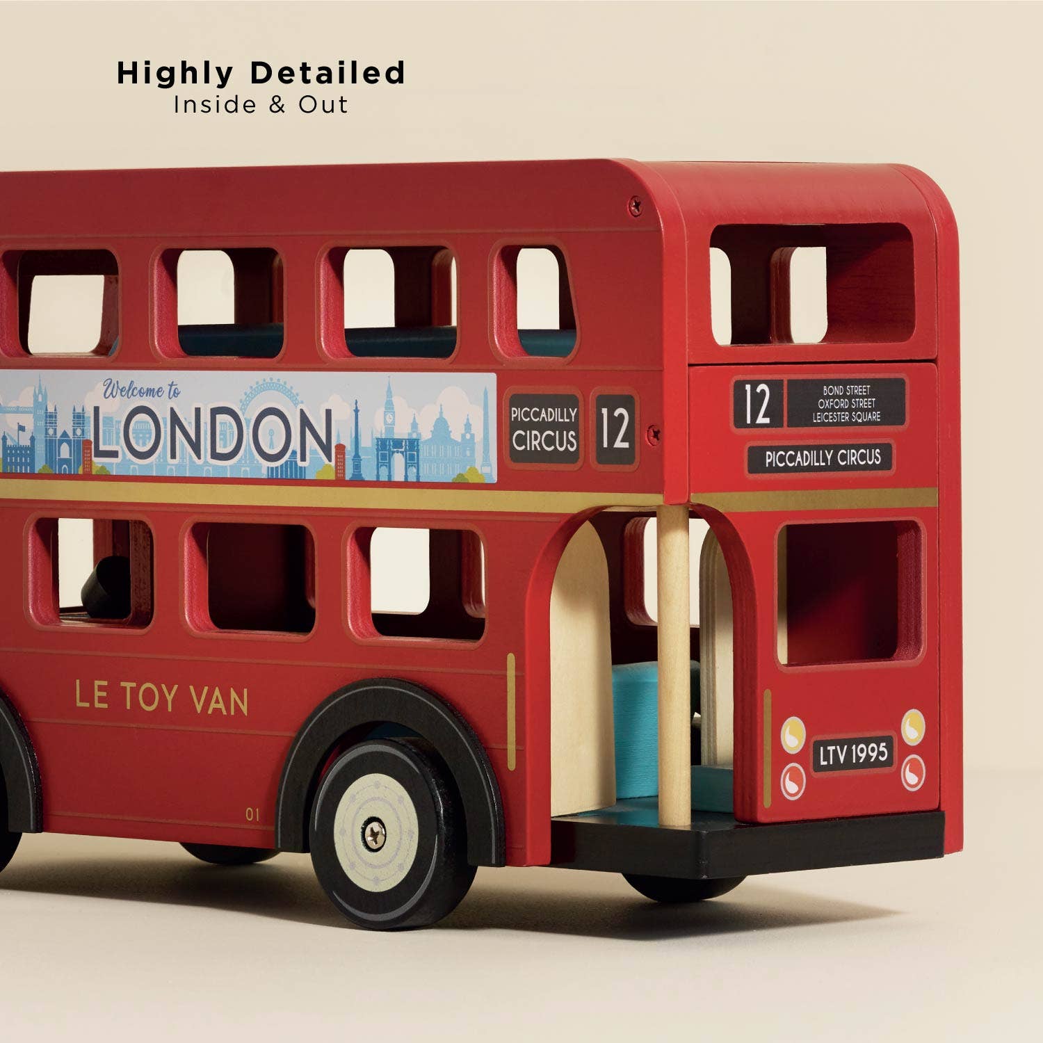 Classic Wooden London Bus Toy | Tollers – TollersToys