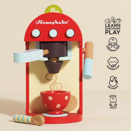 Wooden Toy Coffee Machine & Pods