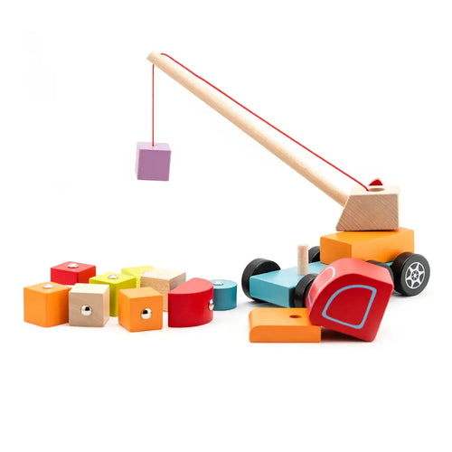 Wooden Crane Truck Colourful